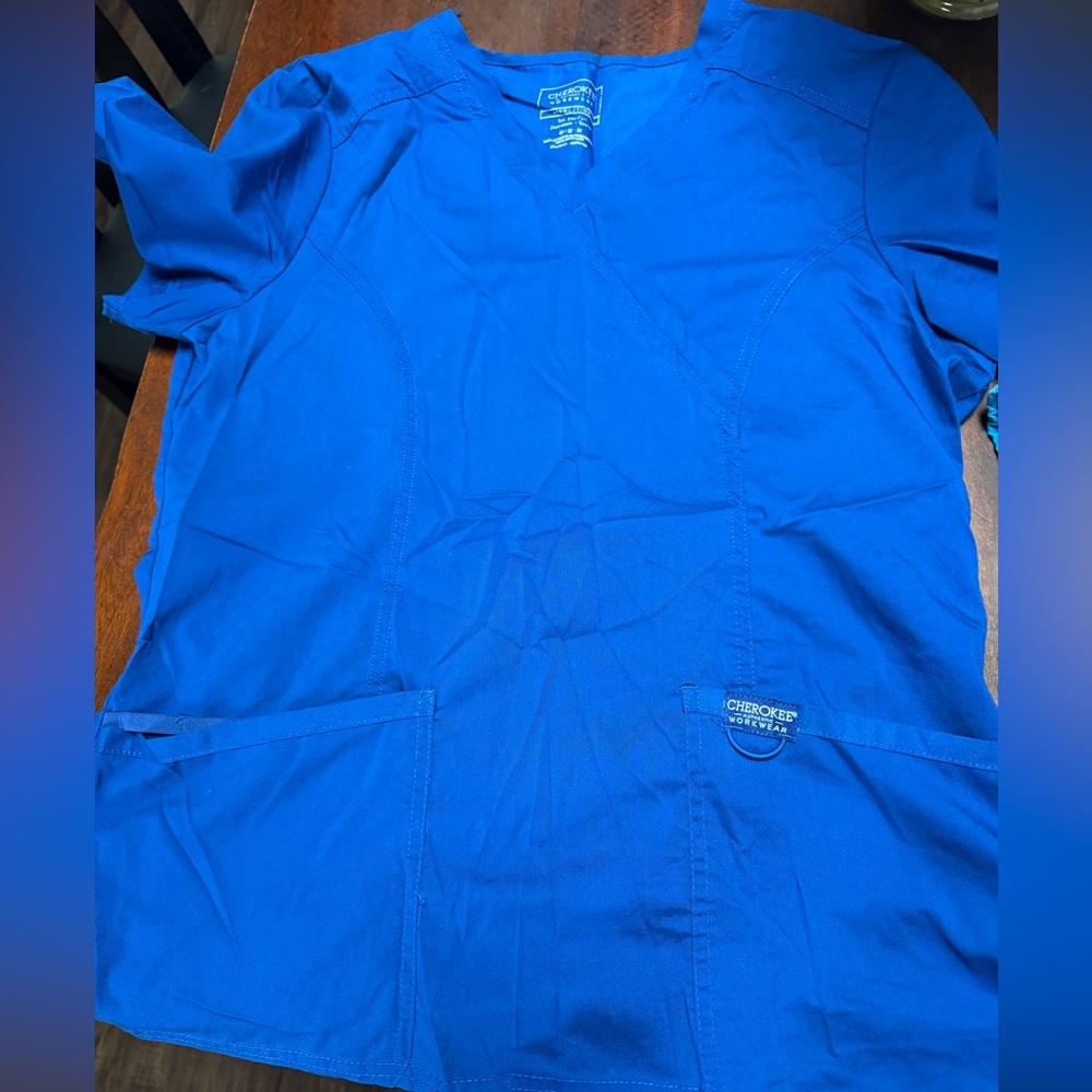 Cherokee Women's Vibrant Blue Scrub Top